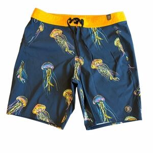 Roark Passage Pelagia Jellyfish Board Shorts | Size 32 | Back Zip Pocket